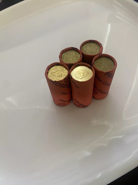 5 coin rolls of $1 denomination