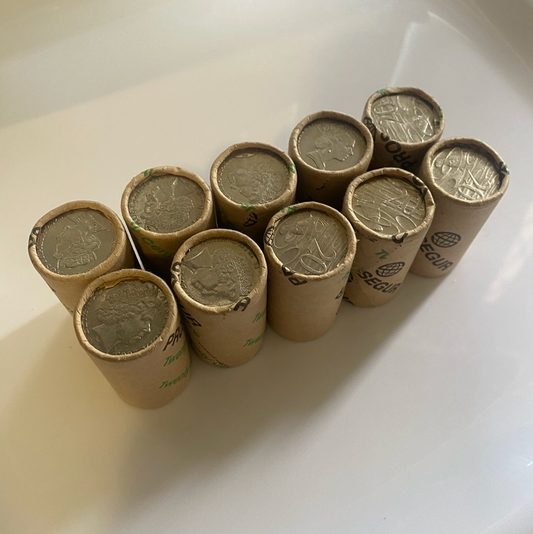 Ten x 20 cent coin rolls